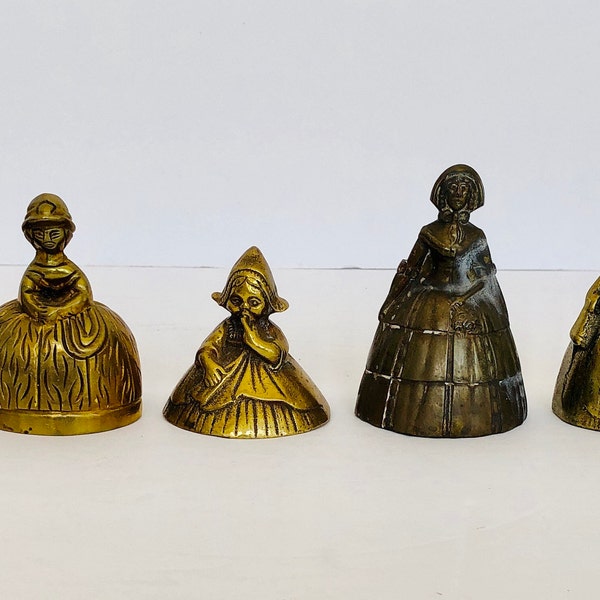 Lady Bells, Antique Bell Collection, Brass, Servant Bell, Tea Bell, Women Shaped Bell, Victorian, Two Feet Lady Bell,  Open Stock