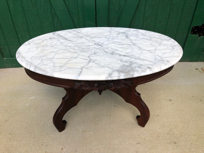 Antique Marble Top Table Italian Coffee End