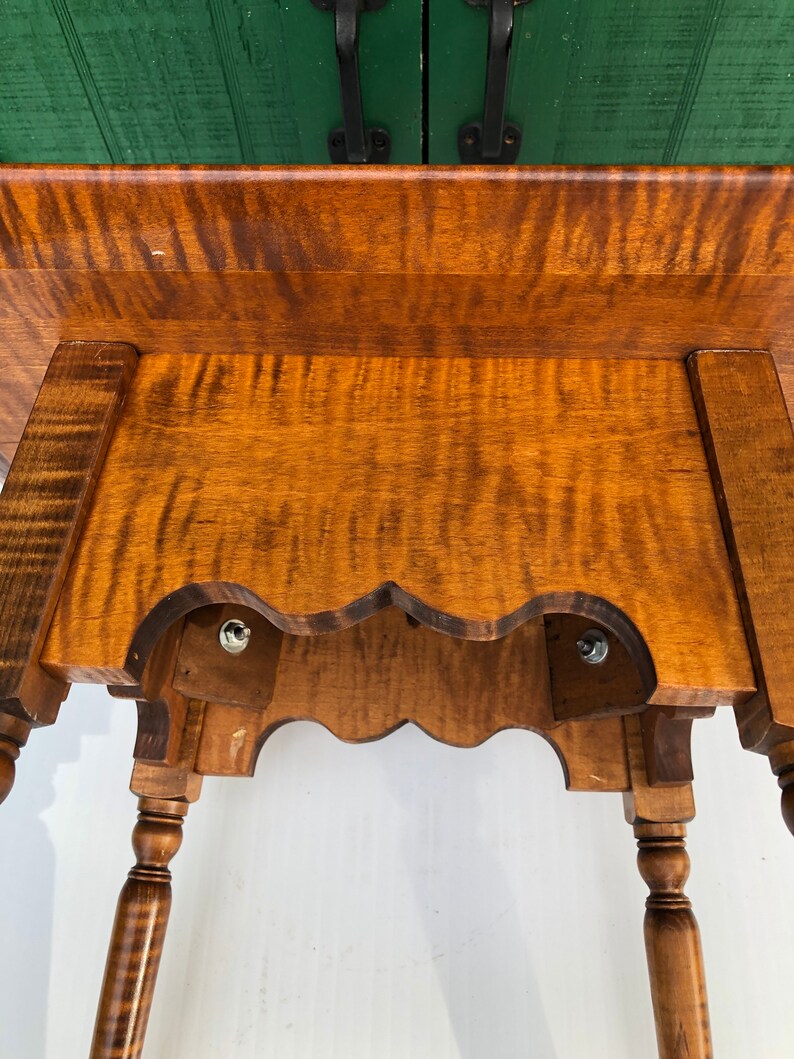 Tiger Maple Table Vintage River Bend LTD Ohio Benner End Etsy