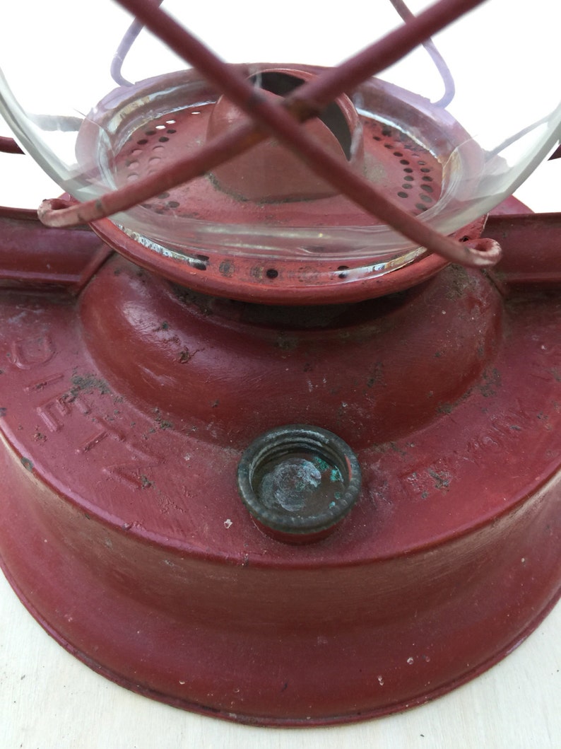 RED BLIZZARD Hurricane Lantern Vintage