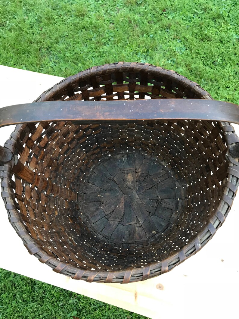 Antique Basket Gathering Basket Egg Gathering Basket Finger Etsy