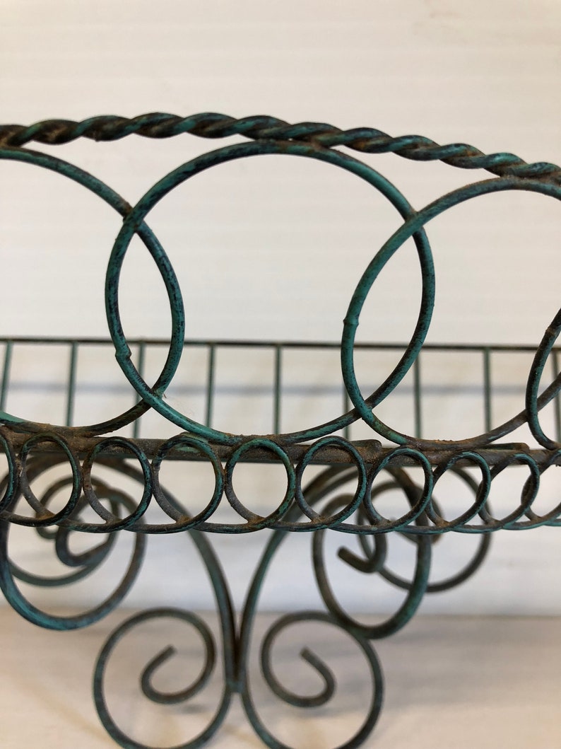 Wall Pocket Wire Plant Basket Flat Sided Victorian Etsy