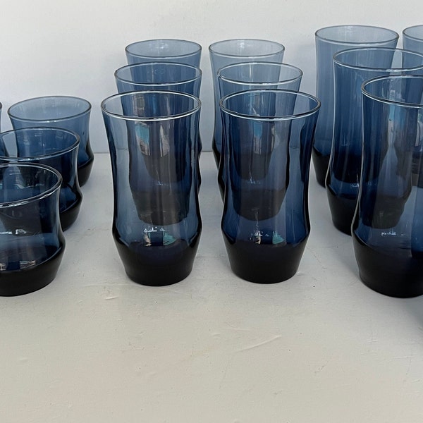 Libbey, Apollo Blue,  Vintage Glass  Tumblers,  Circa 1972, OPEN STOCK, Sold Individualy