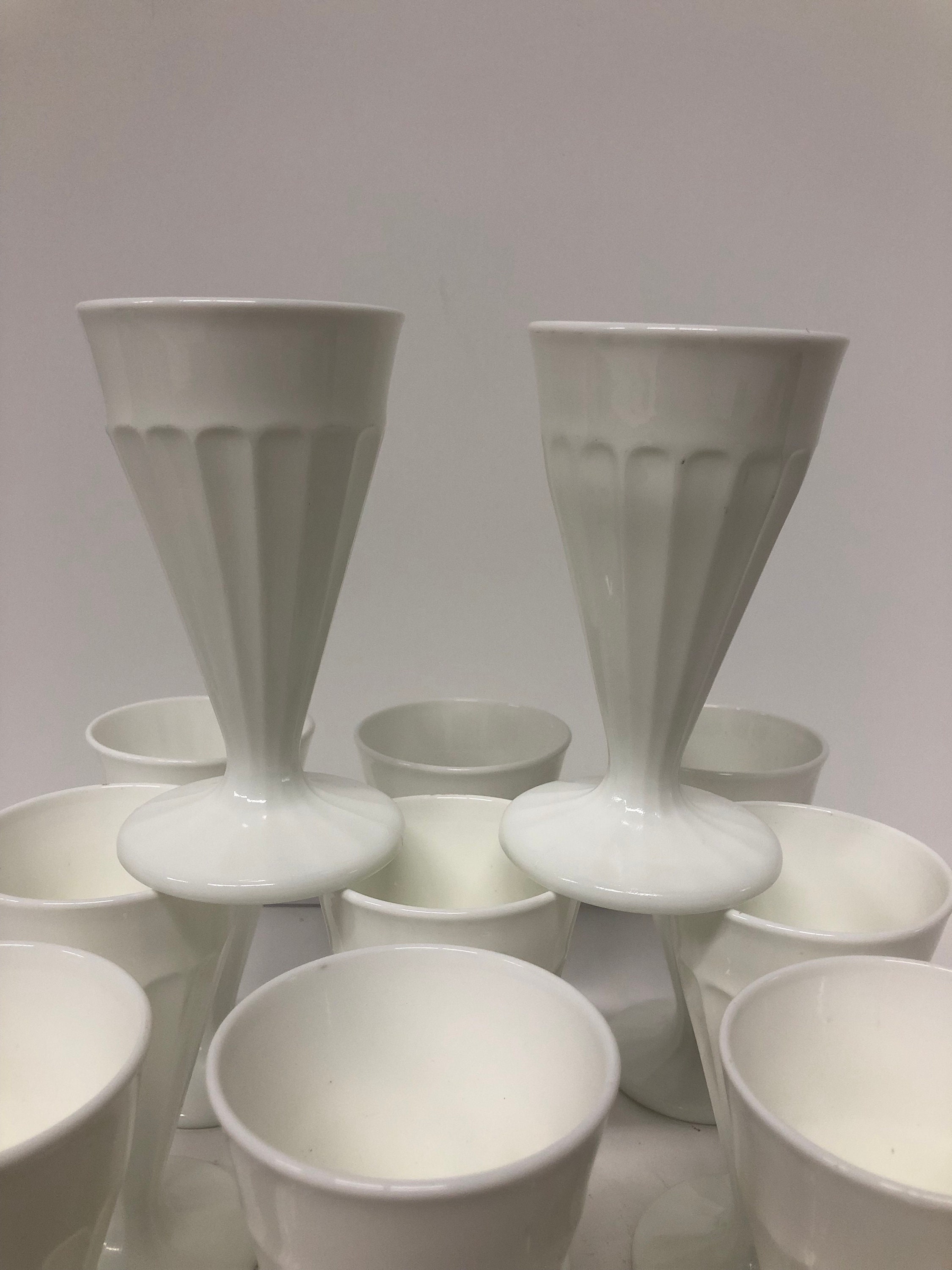 Milk Glass Sundae Ice Cream Dish Footed Glass Milk Glass Etsy