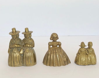 Lady Bells, Antique Bell Collection, Brass, Servant Bell, Tea Bell, Women Shaped Bell, Victorian, Double Welsh Lady Bells,  Open Stock