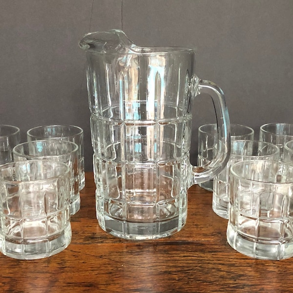 Anchor Hocking, Tartan Plaid Pattern, Large Pitcher, Double Old Fashions, Ice Tea Glass, Bar Cart Accessories, OPEN STOCK, Sold Separately