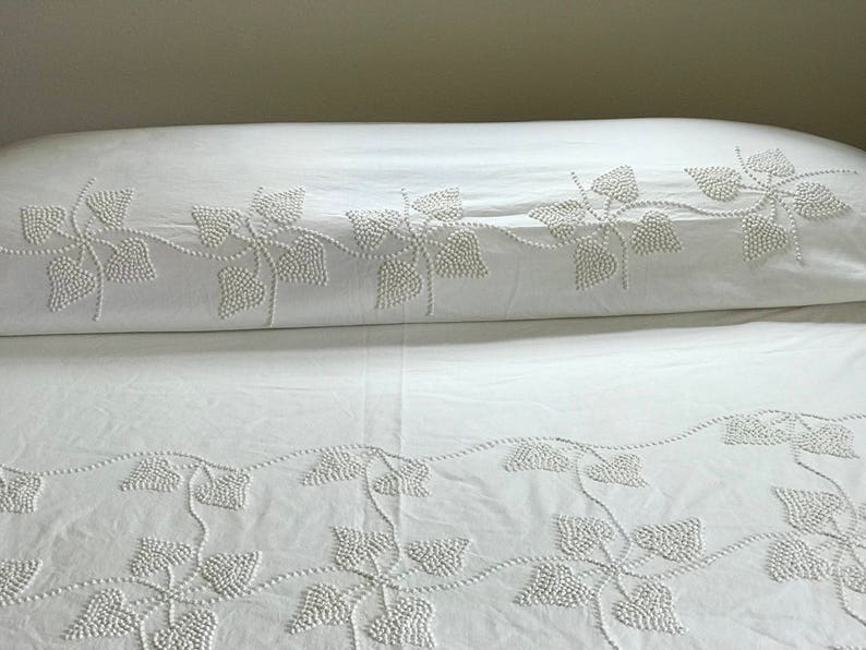 Handmade French Knot Coverlet Bed Spread White Candlewick Etsy