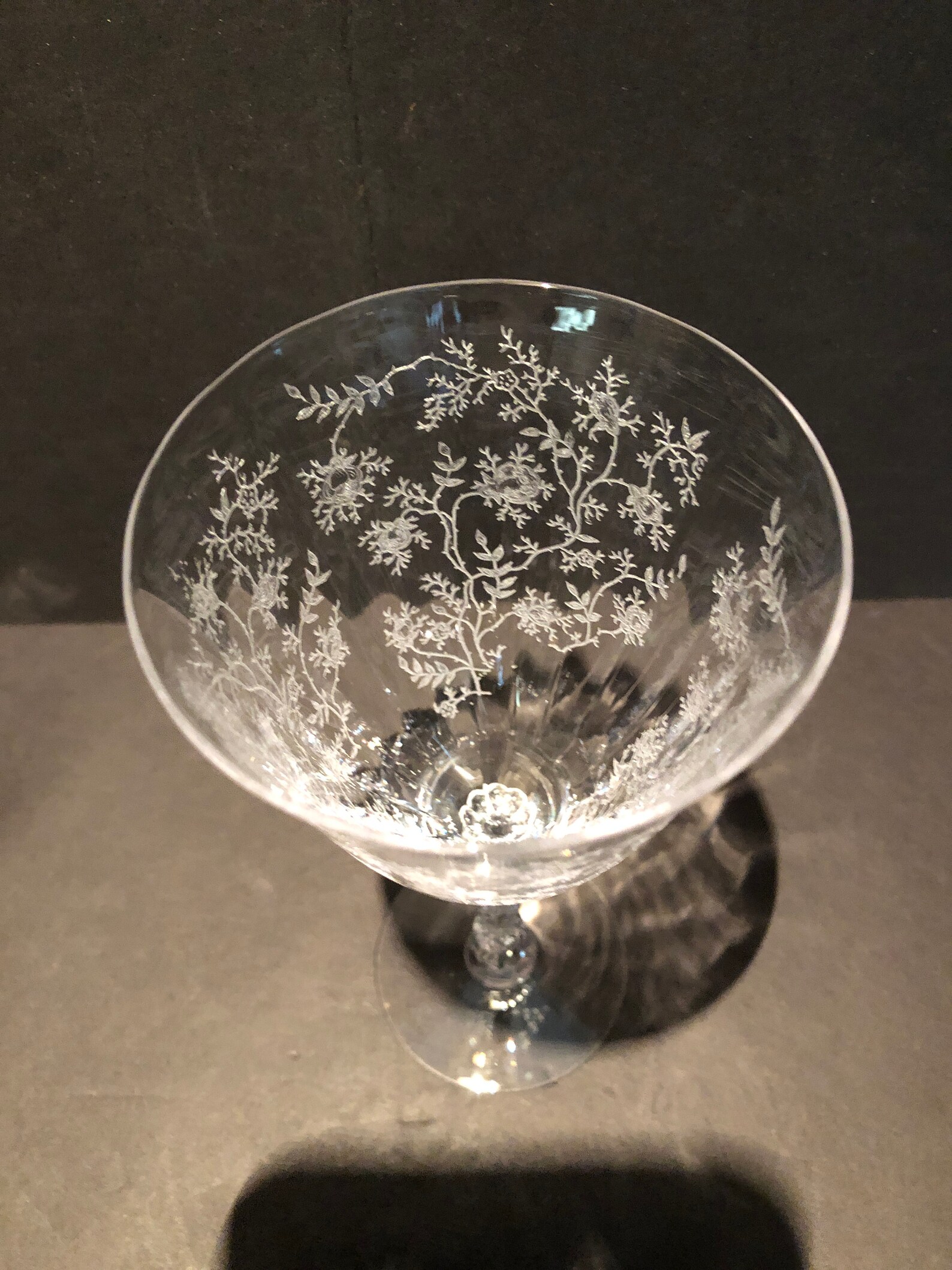 Fostoria, Chintz Pattern, Crystal Water, Wine, Cordials, Vintage