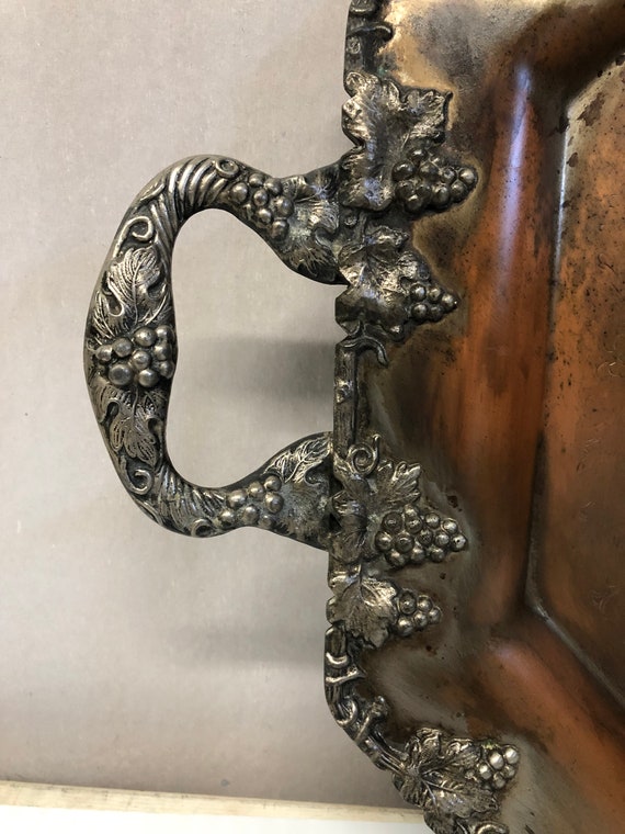 イギリス SILVER PLATED On Copper 21cm トレイ イギリス SILVER PLATED On Copper 21cm トレイ 【公式通販】