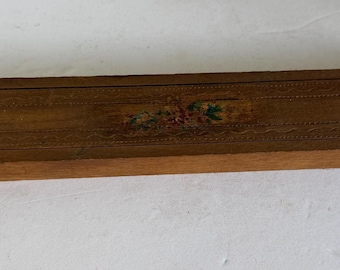 Antique ,  School Pencil Holder, Wooden, Circa 1800, Slide Closure