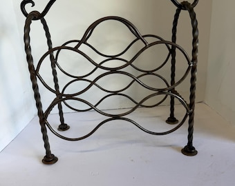 Twisted Wrought Iron Wine Rack