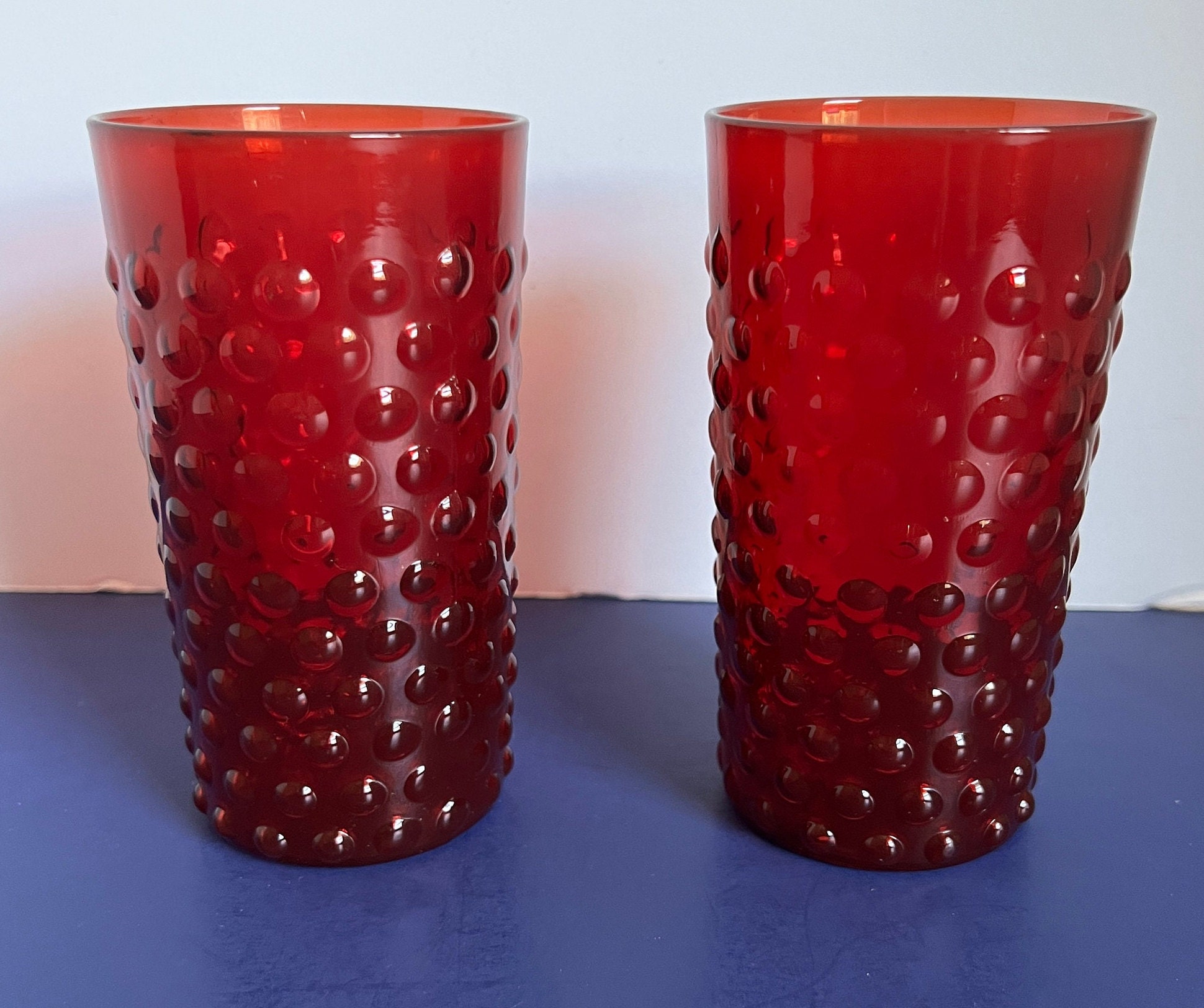 Glaver's Hobnail Drinking Glasses, Red Vintage Glassware Set, Beaded  Drinking Glasses, Set Of 4 13 o…See more Glaver's Hobnail Drinking Glasses,  Red