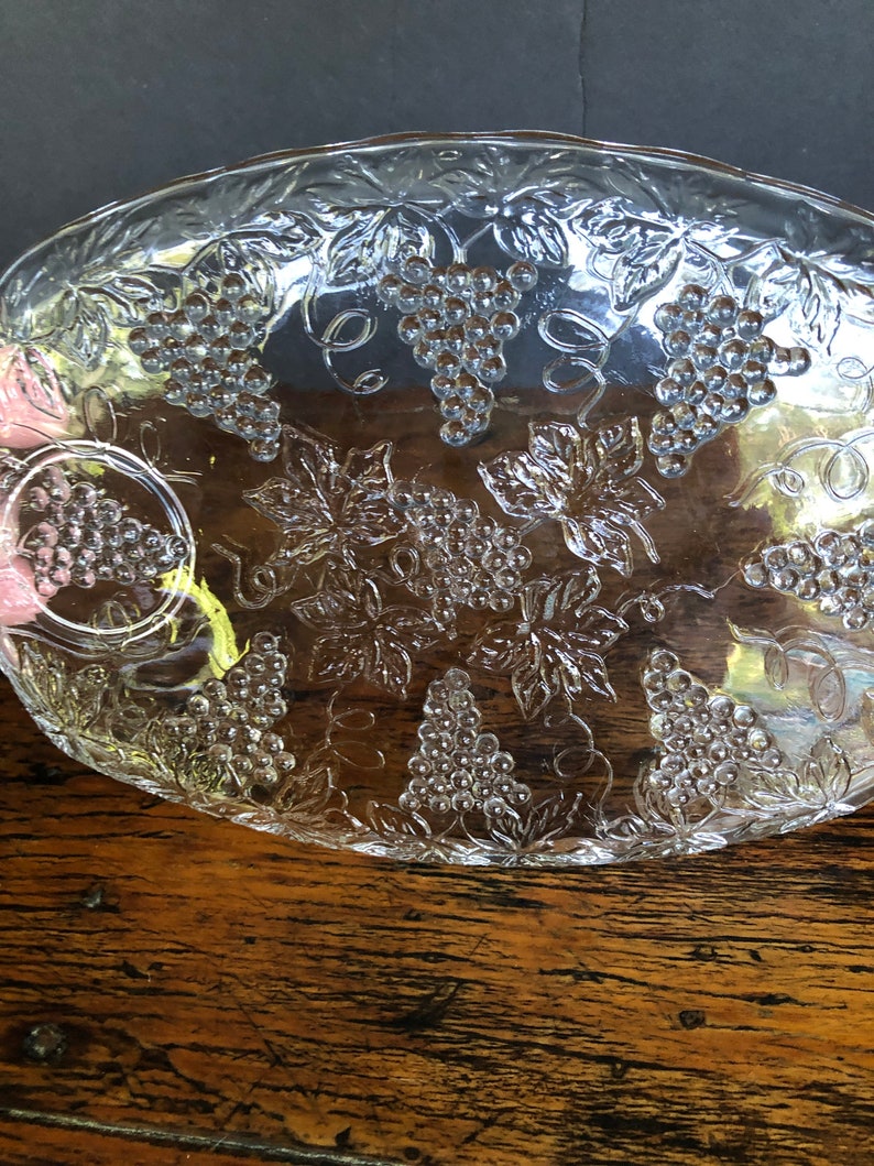 Hazel Atlas Grape Clear Pattern Vintage Snack Plates & Cups Etsy