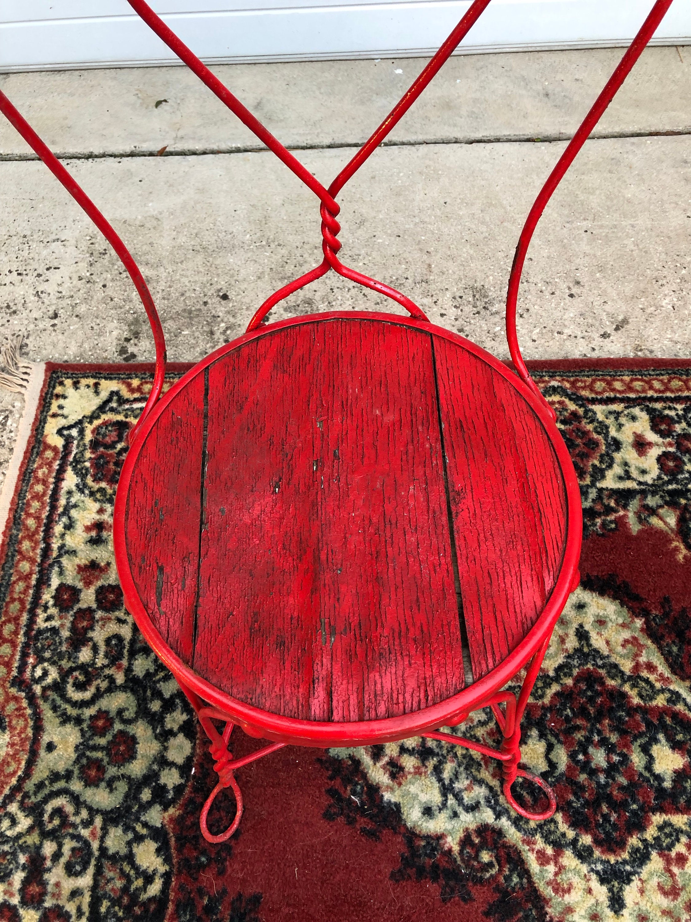 Bistro Chairs Ice Cream Parlor Set of 2 Two Chairs Red Etsy