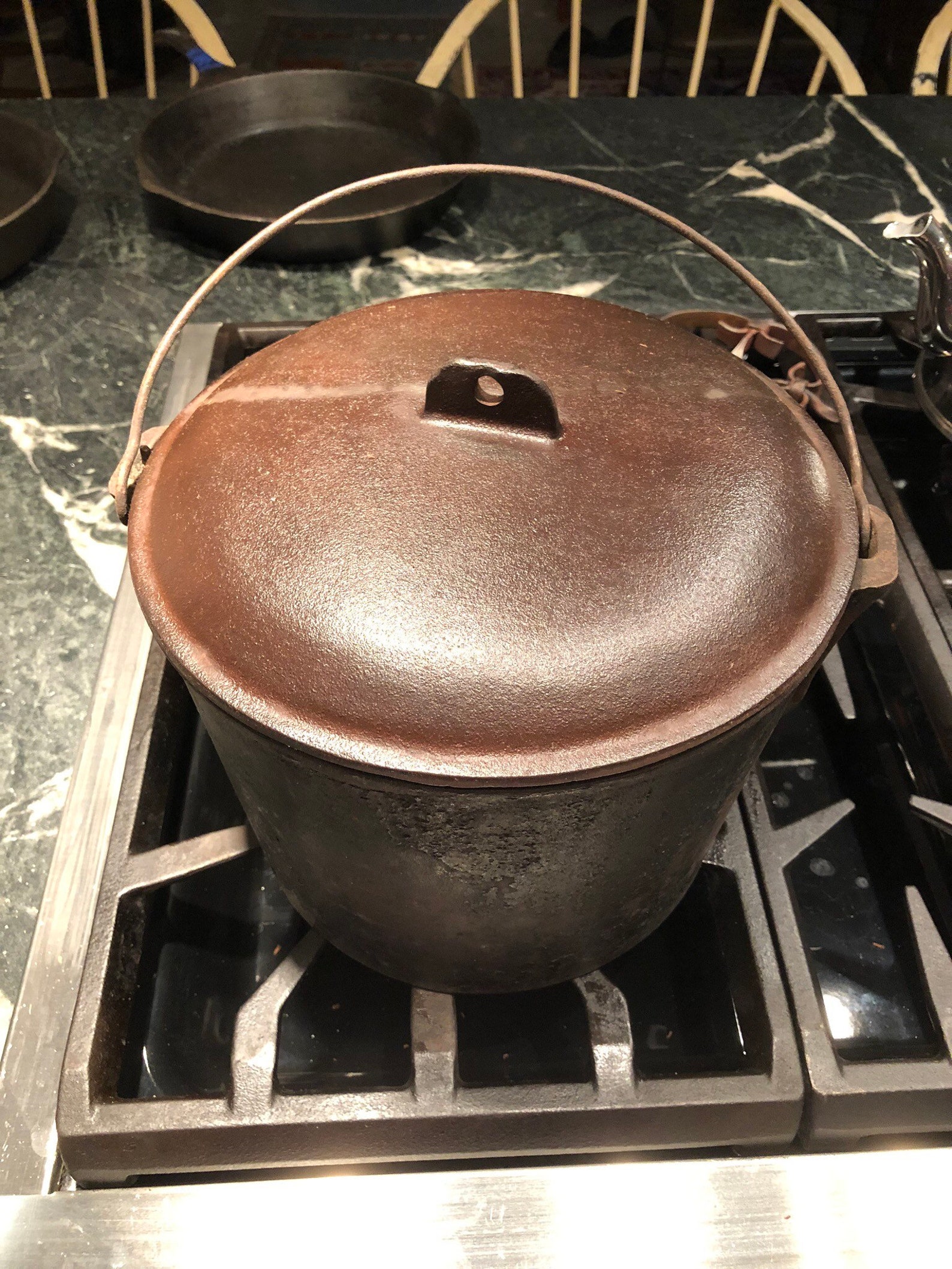 Antique Cast Iron Pot FBP Flat Bottom Pot Matching Cast Etsy