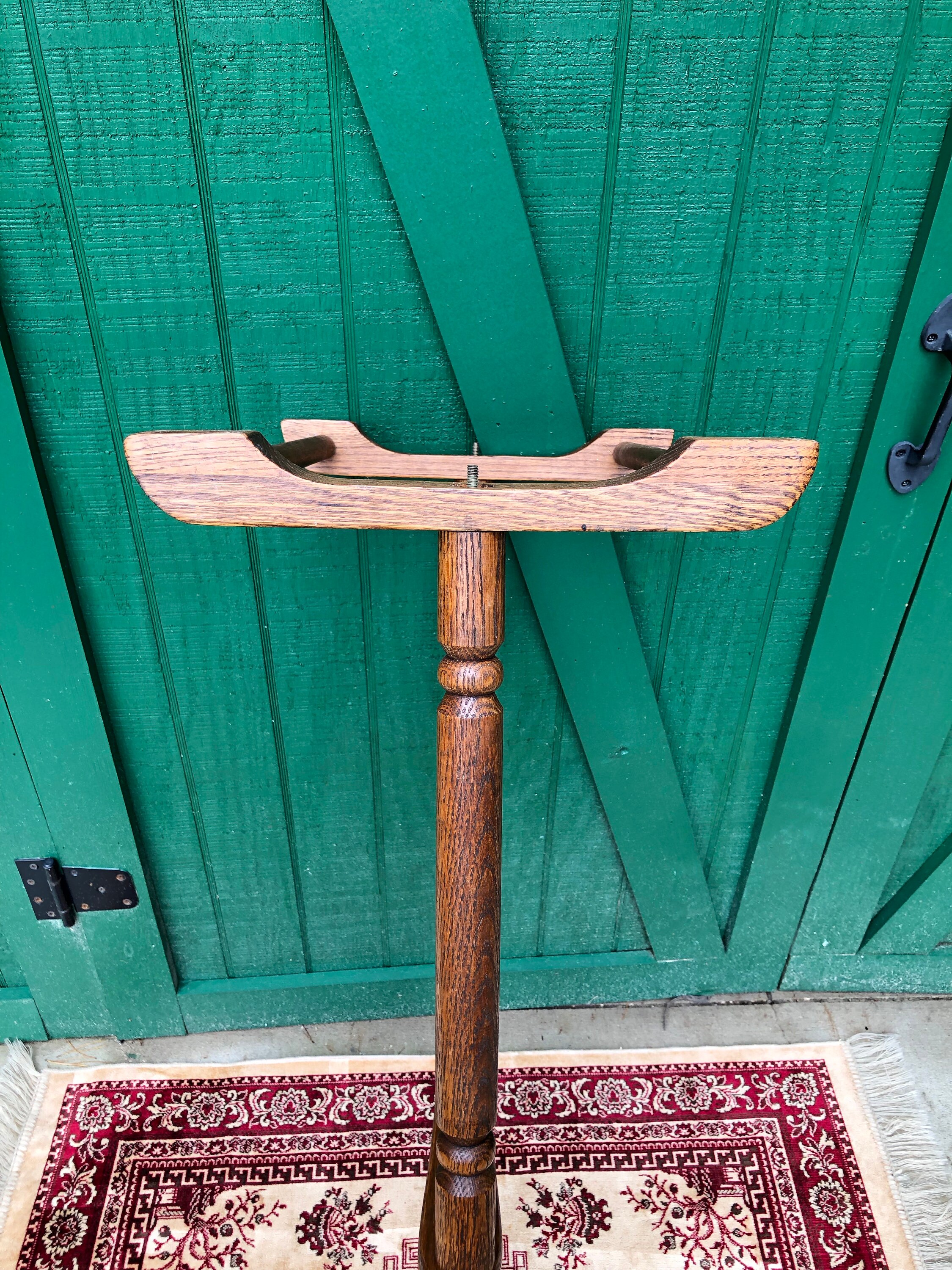 Quilt Rack Oak Wood Rack Bedroom Blanket Rack Hand Turned Etsy