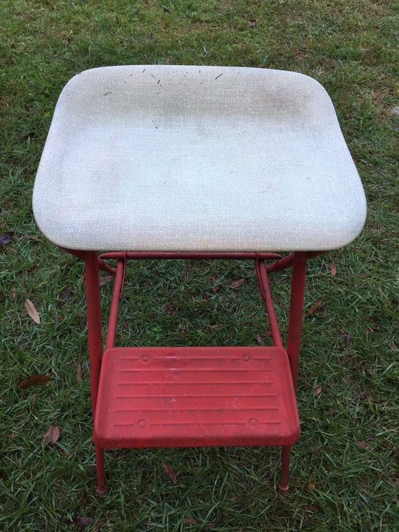 Vintage Samsonite Folding Seat Stool Metal Step Ladder Etsy