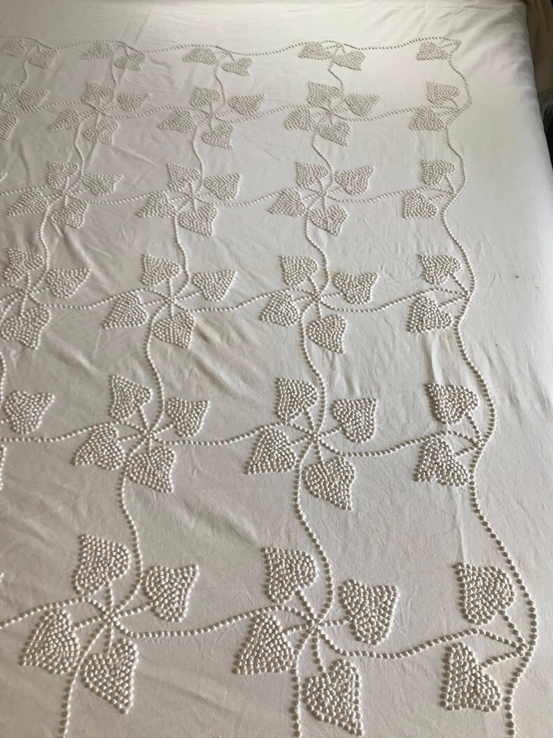Handmade French Knot Coverlet Bed Spread White Candlewick Etsy