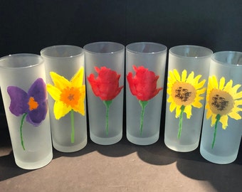 Dartington  Tumblers, Flower  Pattern,   Bar Cart Accessory, Ice Tea, Highball Tumblers, Gin & Tonic Glass, OPEN STOCK, Sold Separately