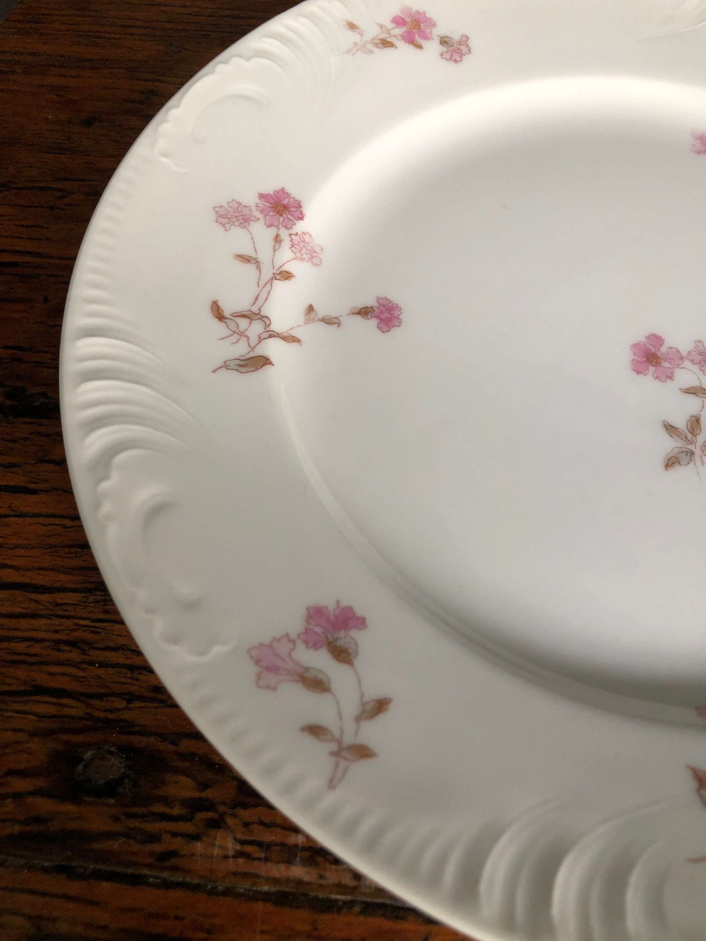 Haviland, Limoges China, Pink Flower Pattern, Antique