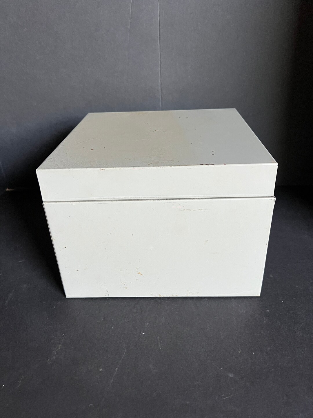 Steel Box, Globe Weis, Small Box,5 X 8 Card File, Recipe Box, Grey Etsy