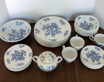 Johnson Brothers, Fine China, Pattern Devon Sprays Blue, Vintage Discontinued, OPEN STOCK