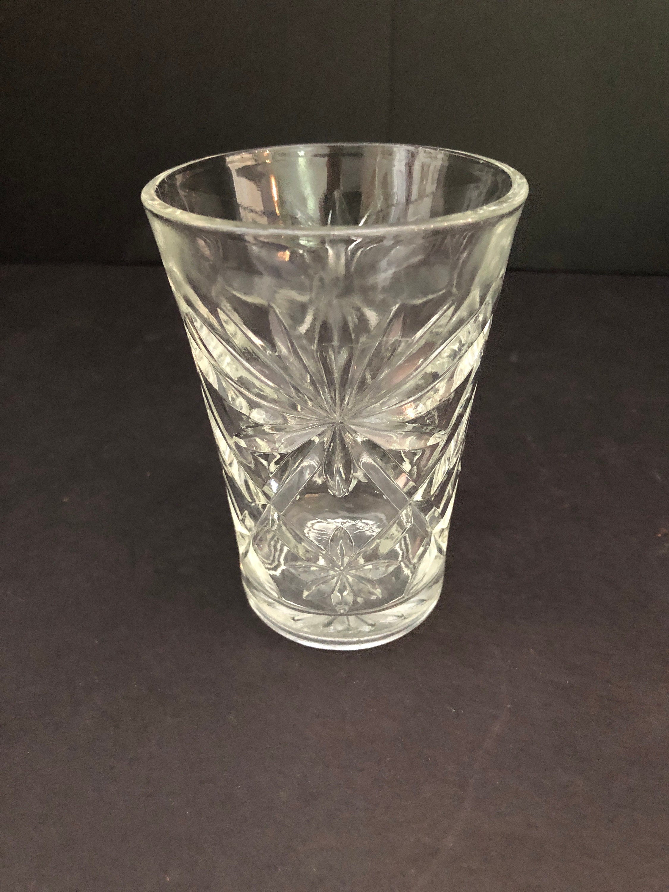 Vintage Anchor Hocking Prescut Clear Old Fashioned Glass 3” Tumbler