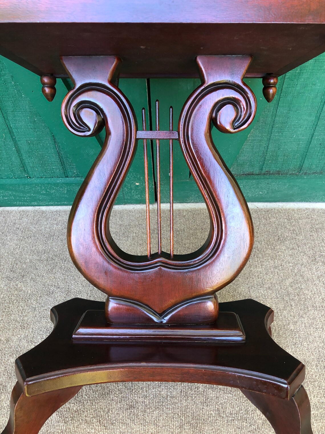 Marble Top Mahogany Table Lyre Design Pair of tables | Etsy