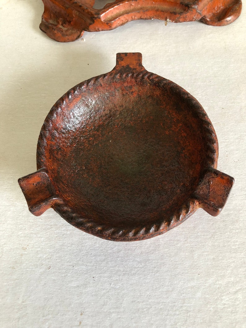 Antique Ash Tray Free Standing Cast Iron Etsy