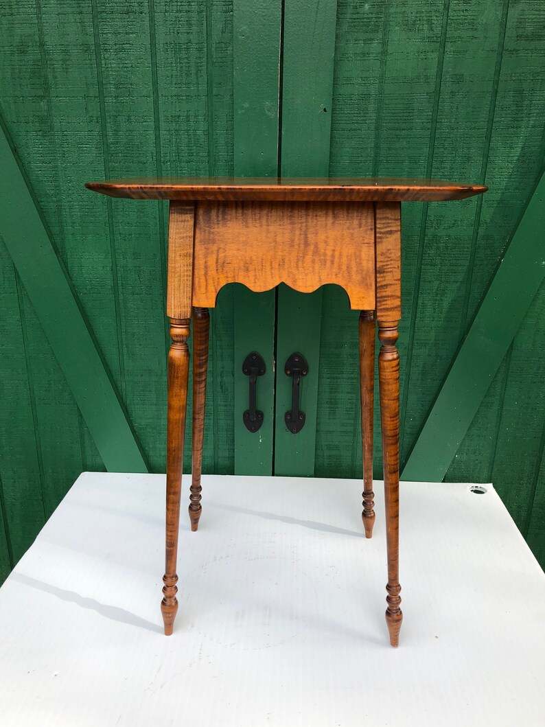 Tiger Maple Table Vintage River Bend LTD Ohio Benner End Etsy