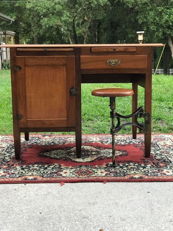 Antique Handmade Deskmixed Woods Unique Swing Seat Hoosier Etsy