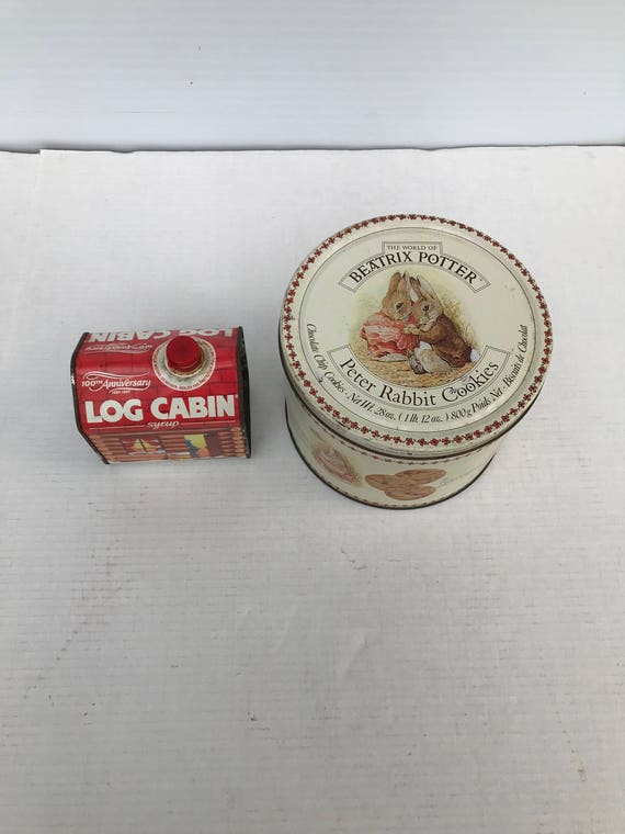Beatrix Potter Cookie Tin Log Cabin Syrup Tin Listing For Etsy
