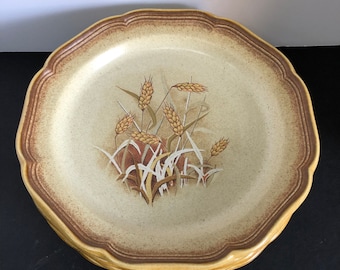 Vintage Mikasa Country Gingham Dinner Plates, Set of Eight, Yellow