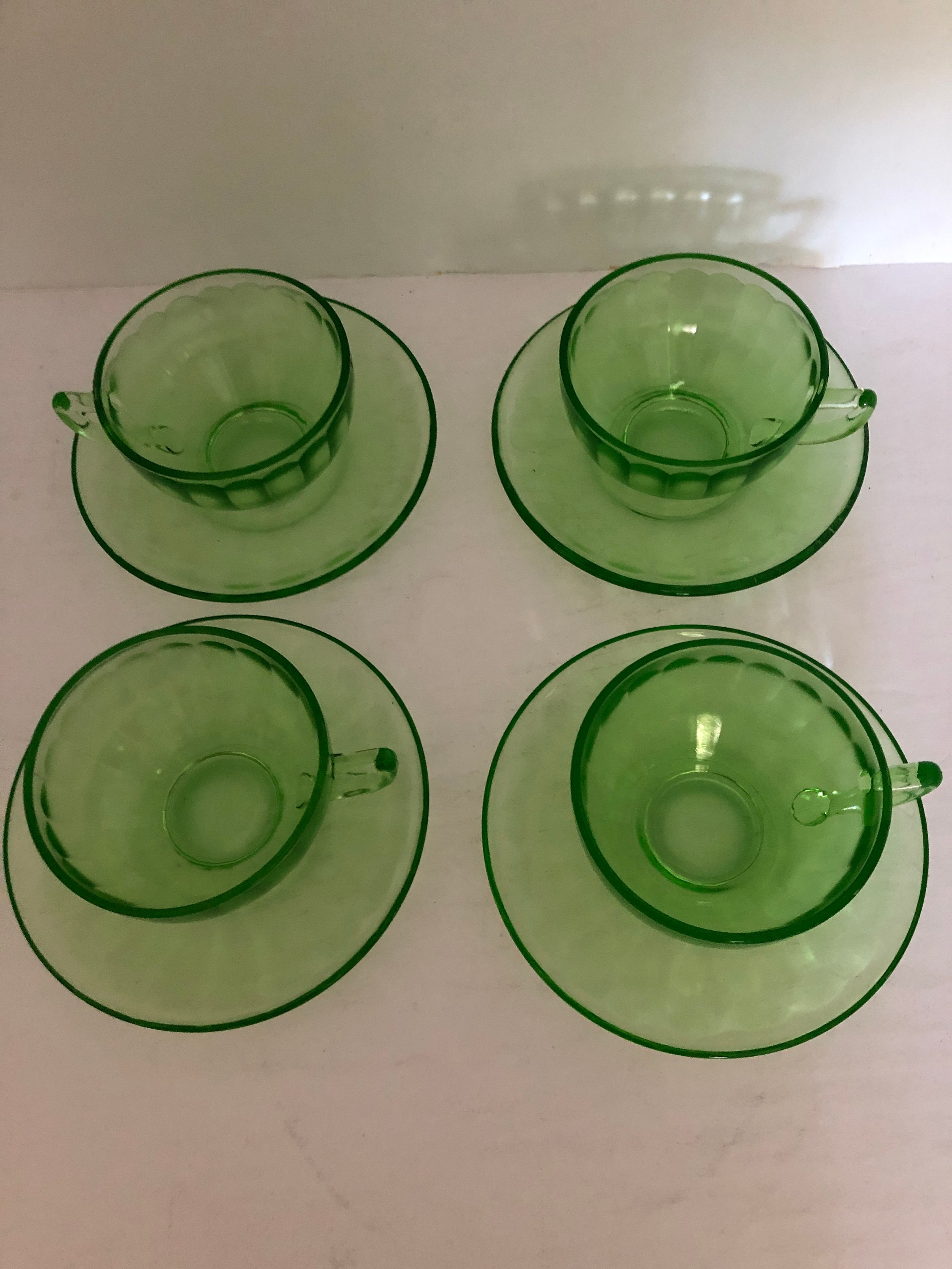 Dining & Serving Home & Living Federal Uranium Glass Hostess Green