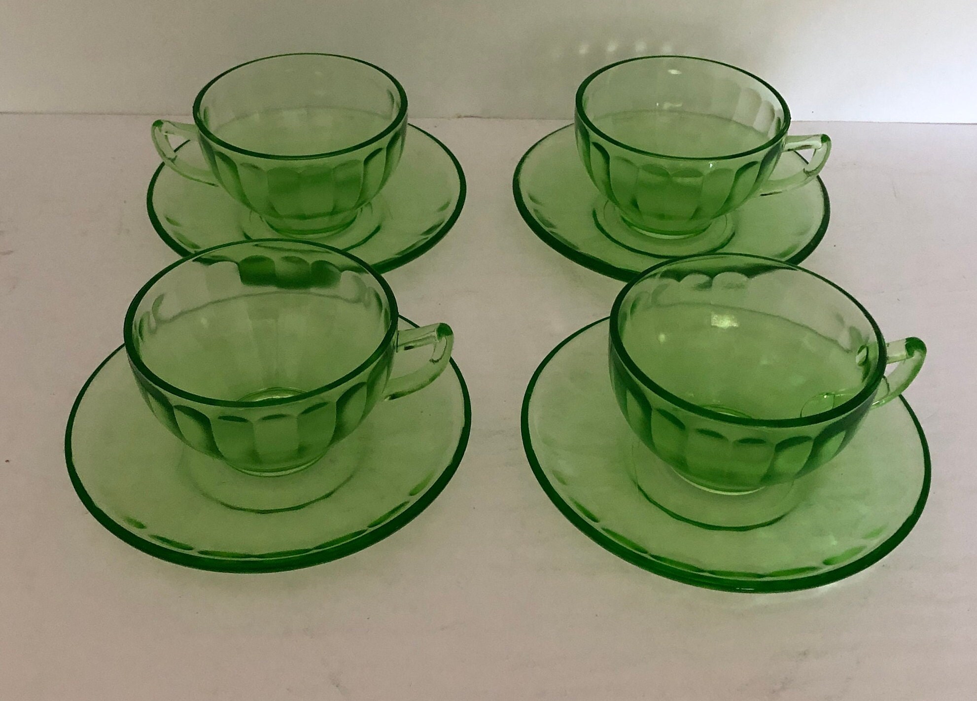 Dining & Serving Home & Living Federal Uranium Glass Hostess Green Pattern Depression Glass