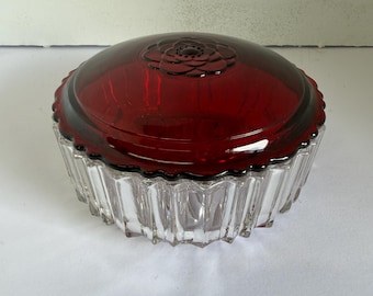 Ruby Red Round Puff Box