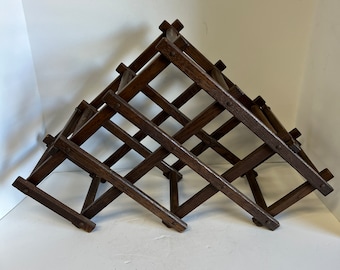 Folding Oak Wine Rack