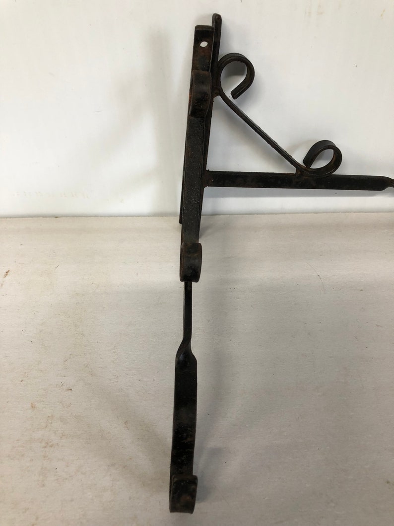 Vintage Wrought Iron Shelf Brackets Pair Plant Hook Etsy
