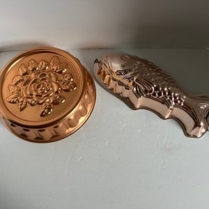 Copper Molds, Two Styles, Flower, Fish, French Copper Kitchen, Sold Separately, OPEN STOCK