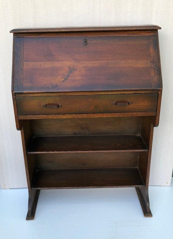 Antique Deskslant Topoak Desk One Drawer Mission Style Etsy