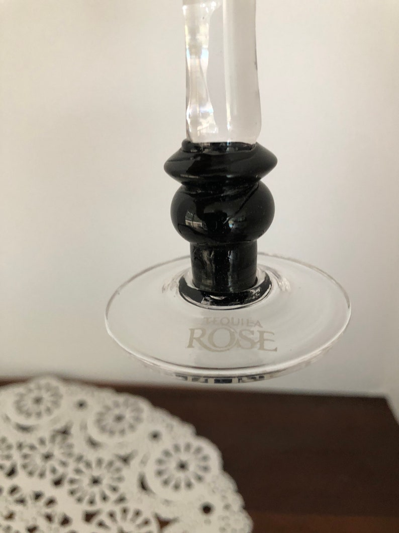 Tequila Rose Shooters Hand Blown Glass Black Button Stem Etsy