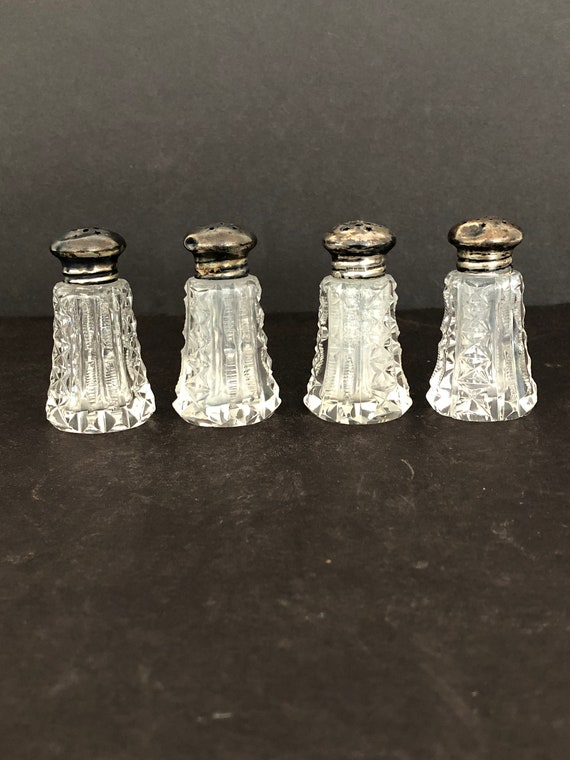 Cut glass salt and pepper shakers deals