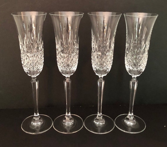 Crystal Champagne Flutes american Brilliant Cut Glass Antique Strawberry Diamond Design Perfect stemmed Crystal Wine Glasses IMPORTANT Etsy Ireland