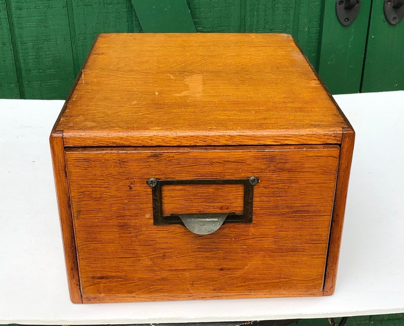 Globe Wernicke Oak Card File Cabinet General Store File Etsy