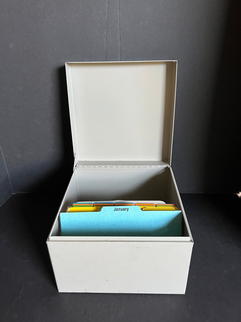 Steel Box Globe Weis Small Box5 X 8 Card File Recipe Box Etsy