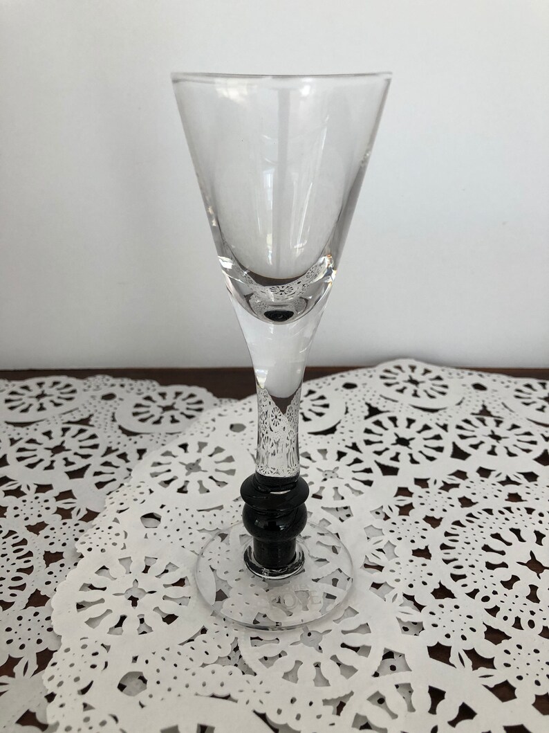 Tequila Rose Shooters Hand Blown Glass Black Button Stem Etsy
