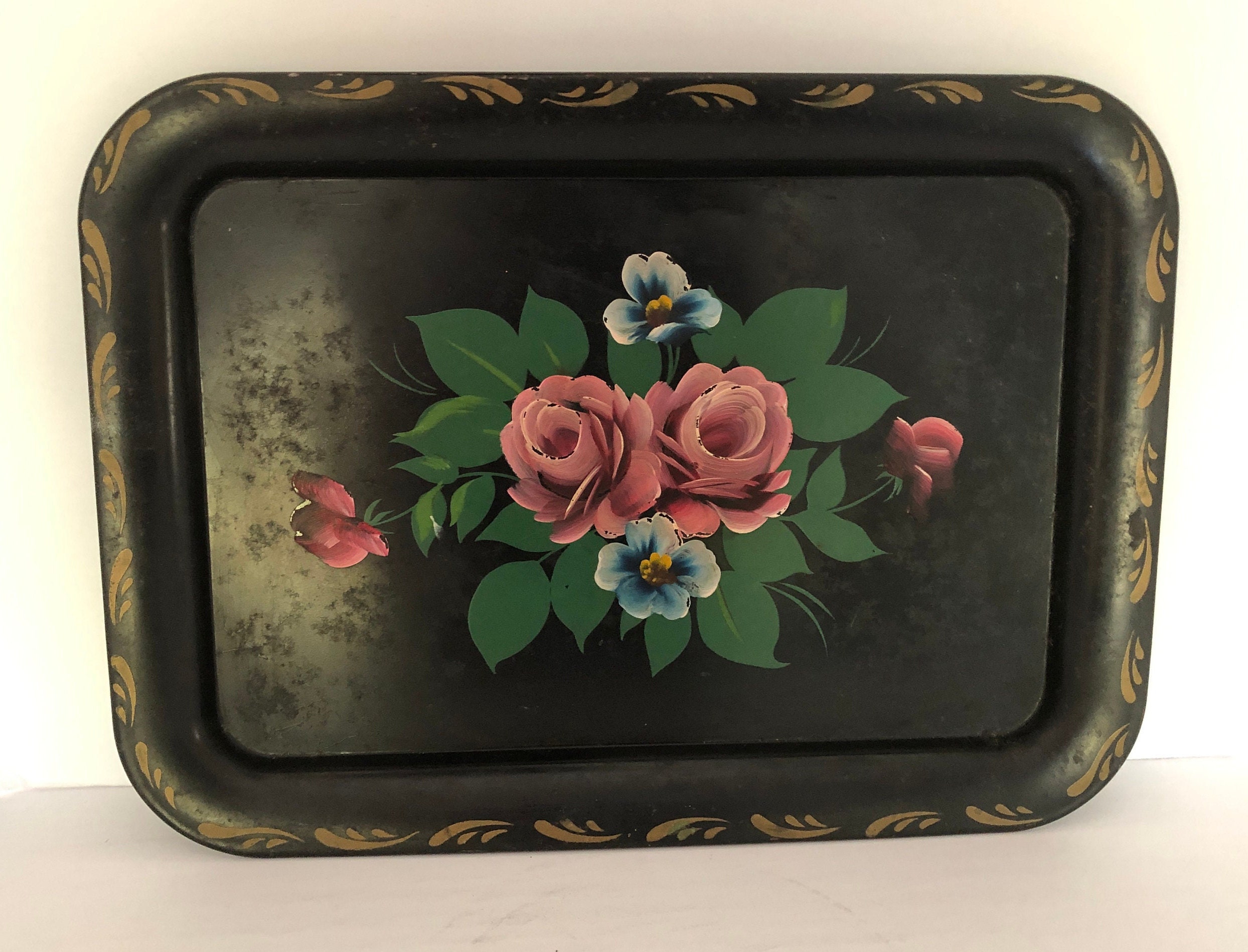 Tole Tray by Nash Co.hand Painted Medium Size Tray Clasic - Etsy