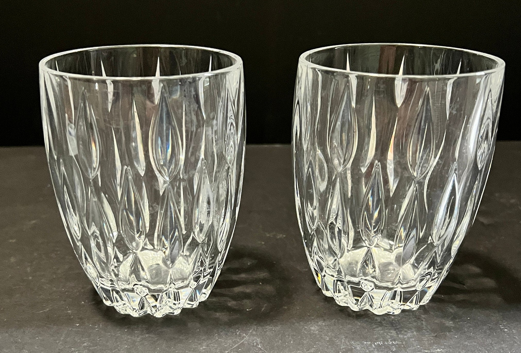 2 Vintage Marquis Waterford Crystal Stemware Drinking Glass Marked