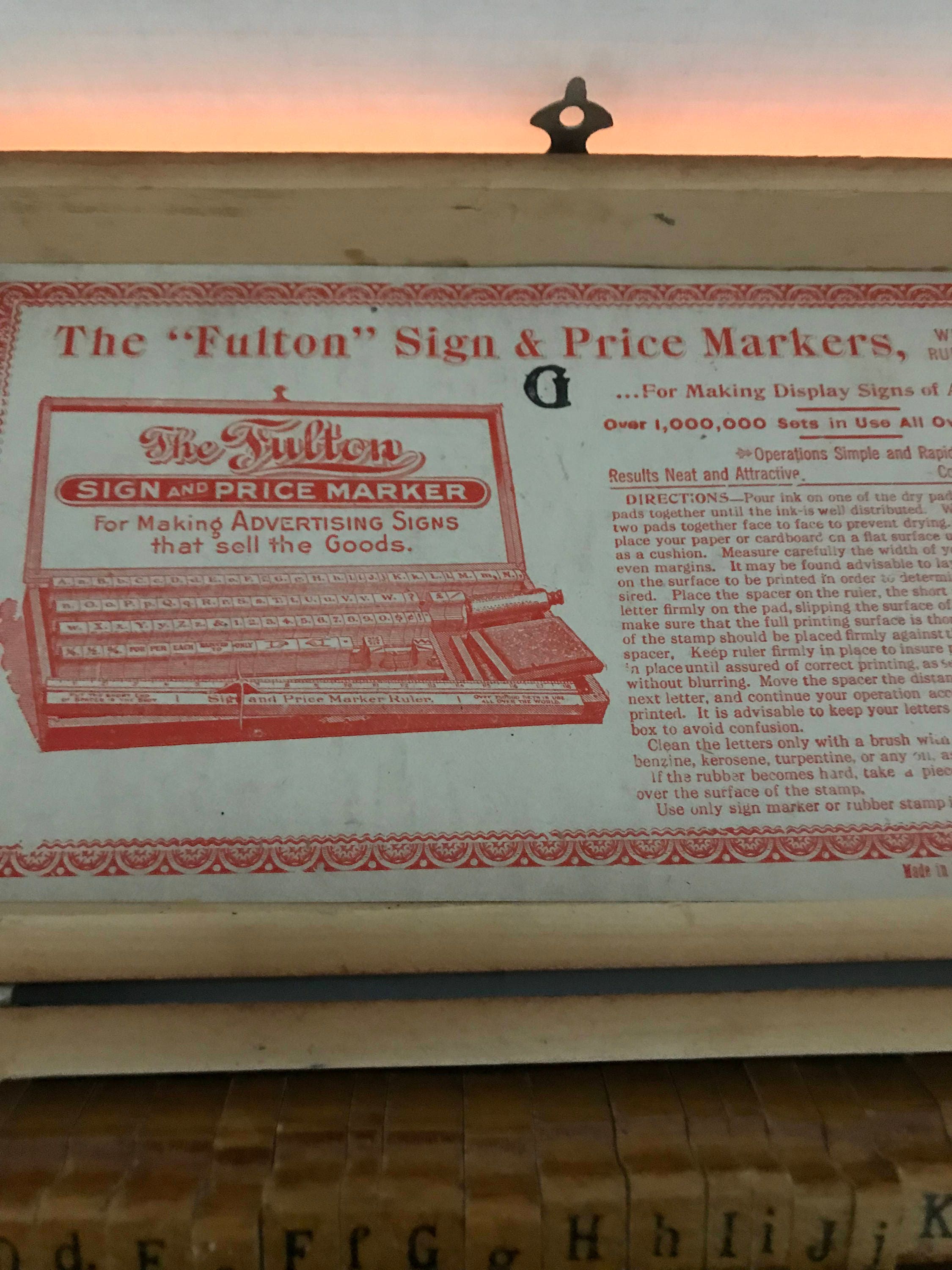 Vtg 1895 Sign Marker Wood Box Aristocrat No 2 Rubber/Wood stamps Original  box