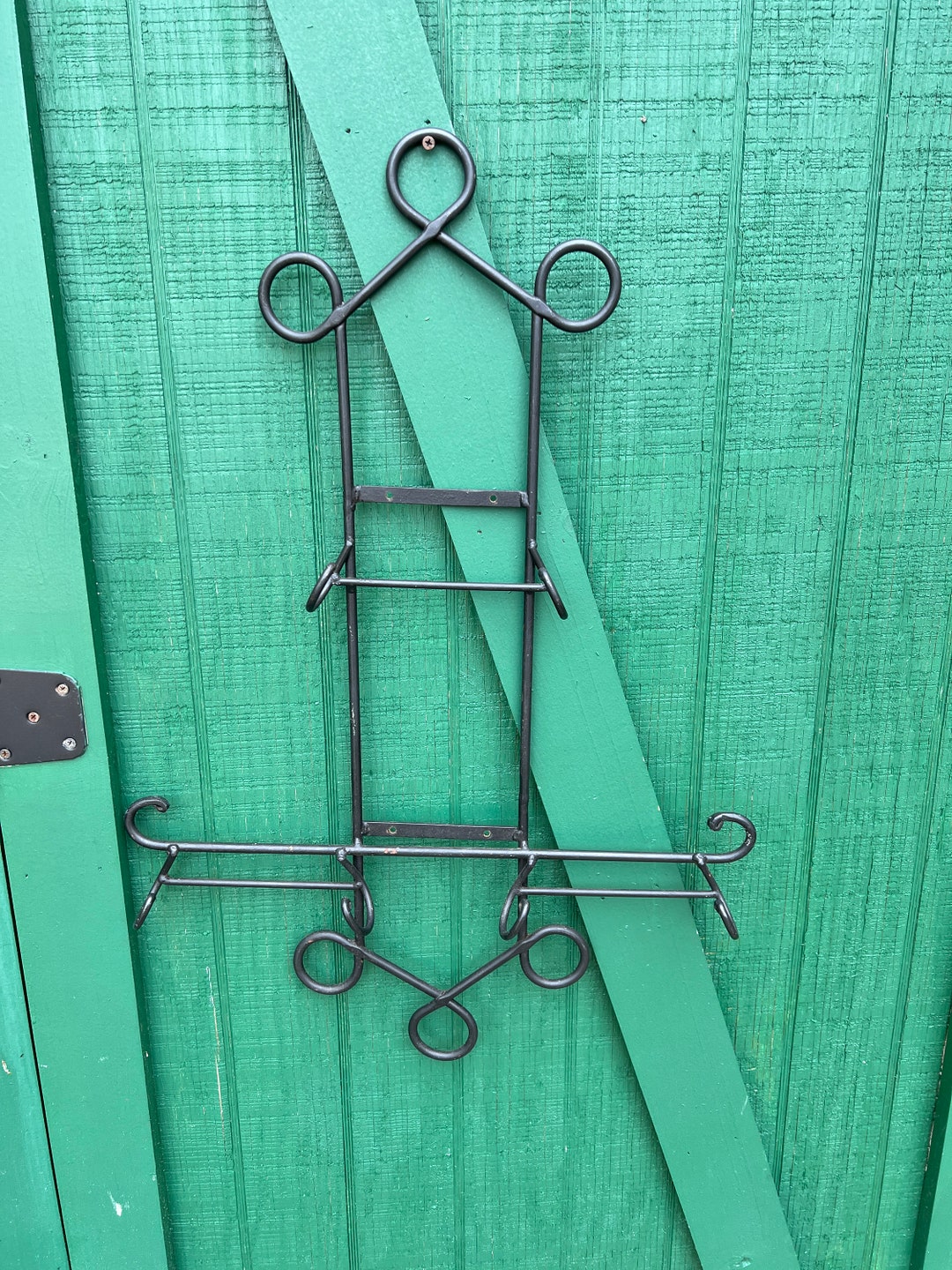 Plate Display Vintage Wrought Iron Plate Hanger Hand Etsy